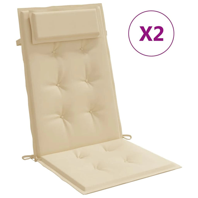 stolehynder m. høj ryg 2 stk. oxfordstof beige