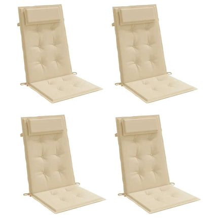 stolehynder m. høj ryg 4 stk. oxfordstof beige