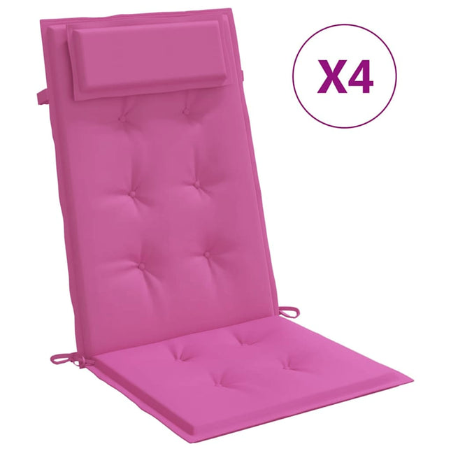 stolehynder m. høj ryg 4 stk. oxfordstof pink