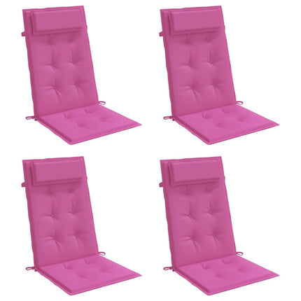 stolehynder m. høj ryg 4 stk. oxfordstof pink