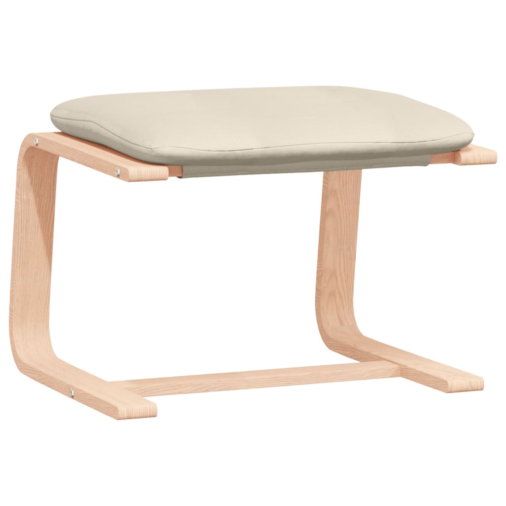 lænestol med fodskammel Stof cremefarvet