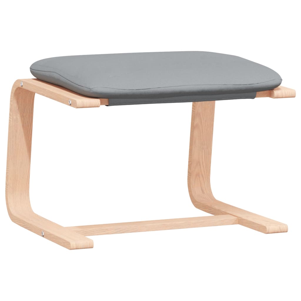 lænestol med fodskammel Stof lysegrå