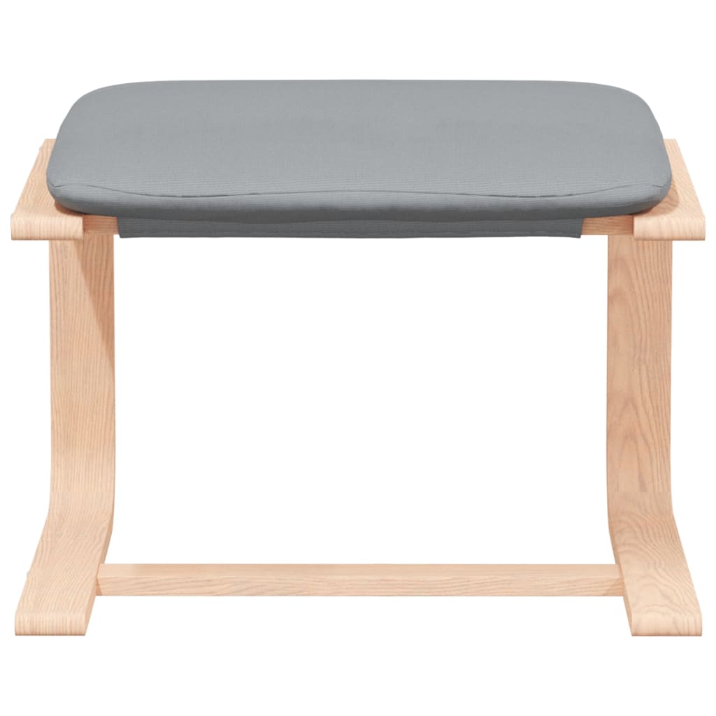 lænestol med fodskammel Stof lysegrå