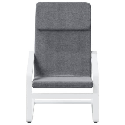 lænestol med fodskammel Stof grå