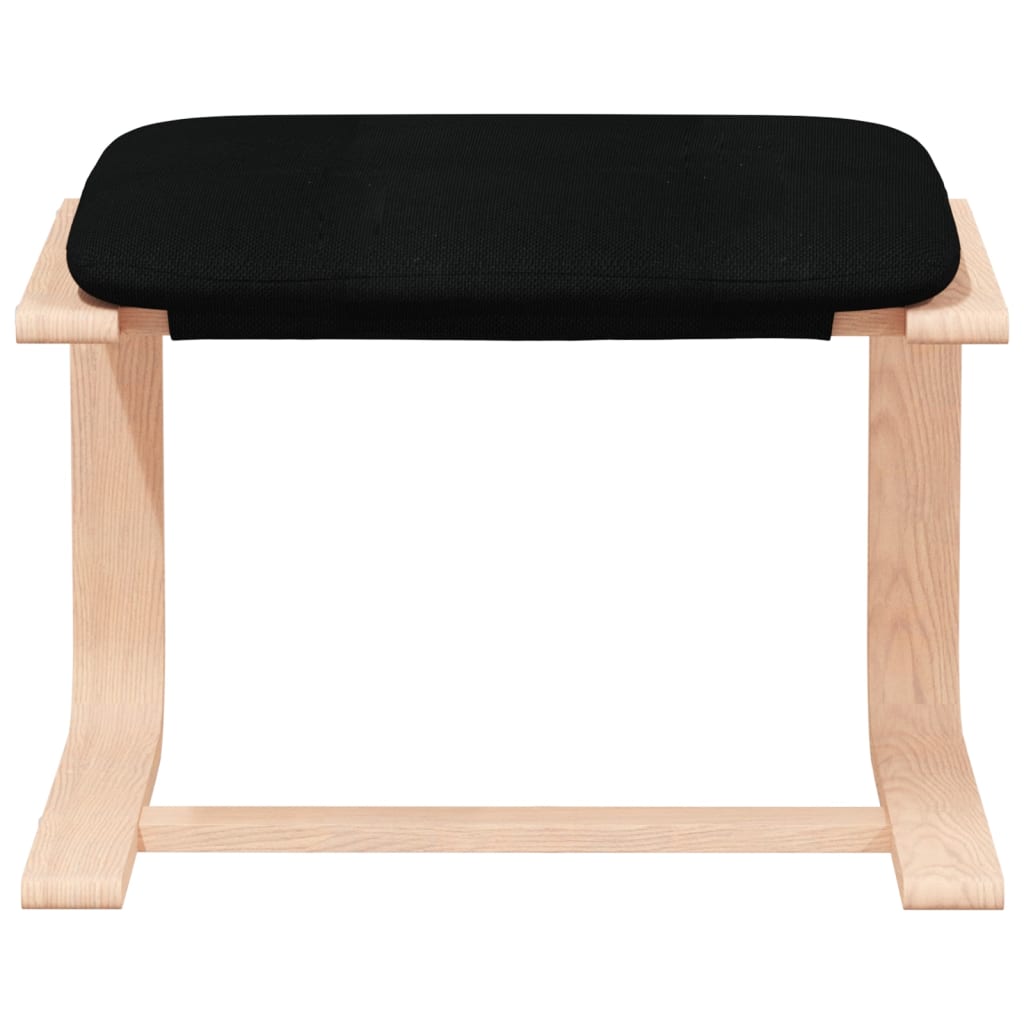 lænestol med fodskammel stof sort