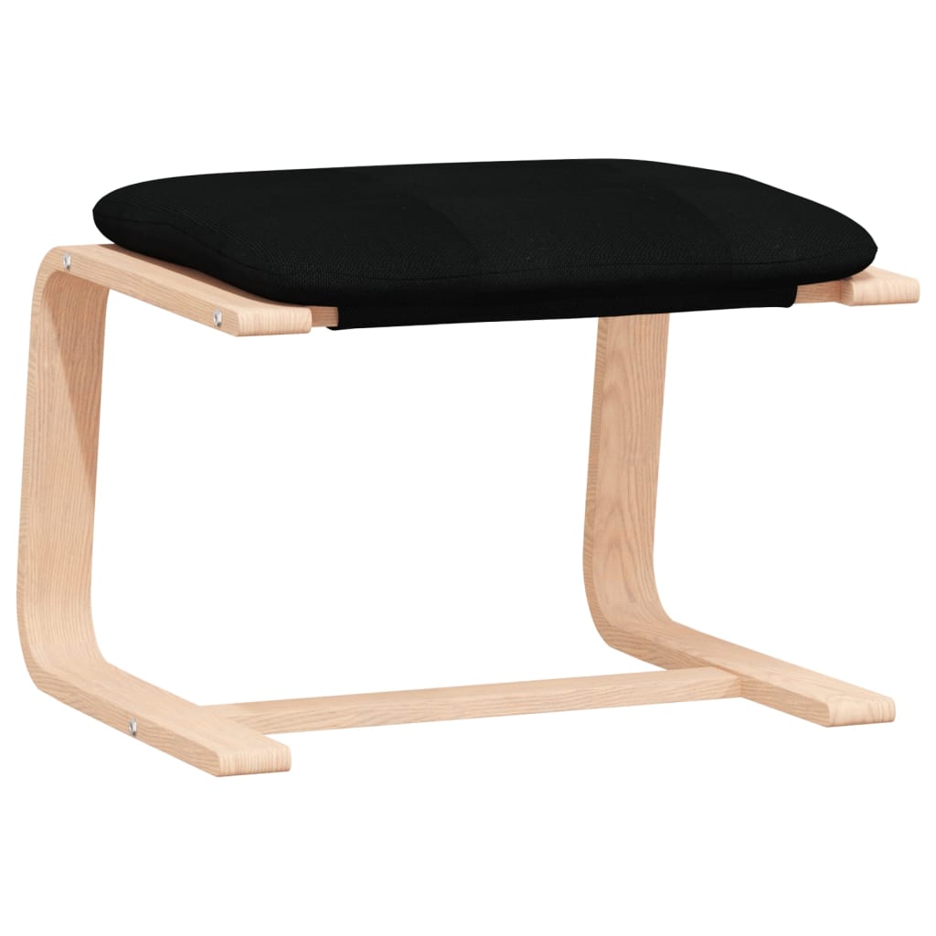 lænestol med fodskammel stof sort