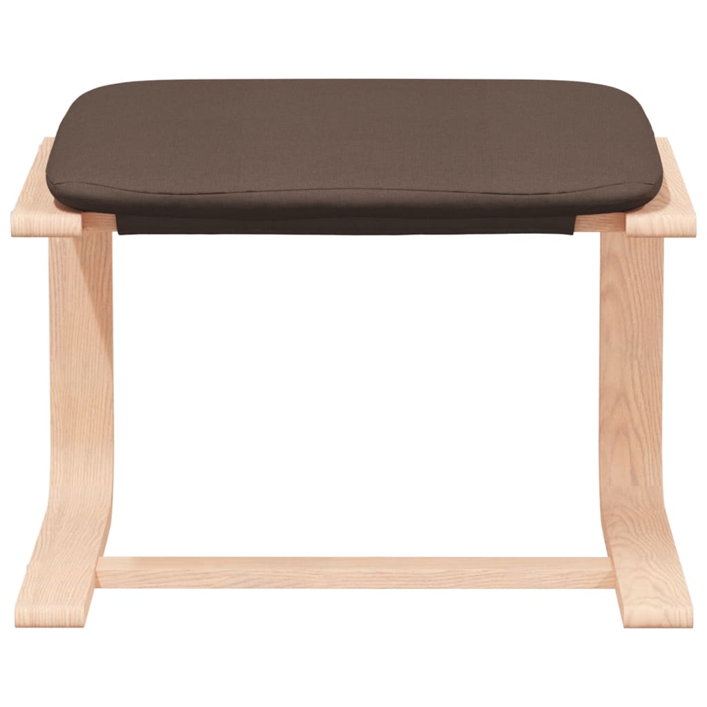 lænestol med fodskammel stof mørkebrun