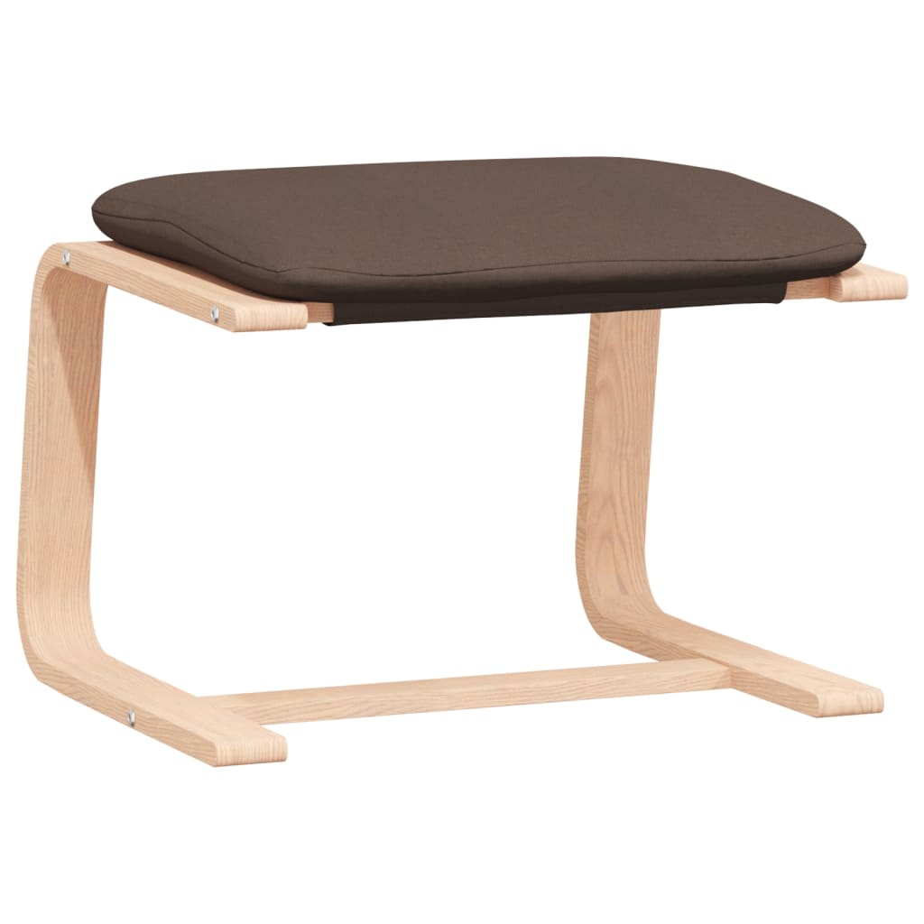 lænestol med fodskammel stof mørkebrun