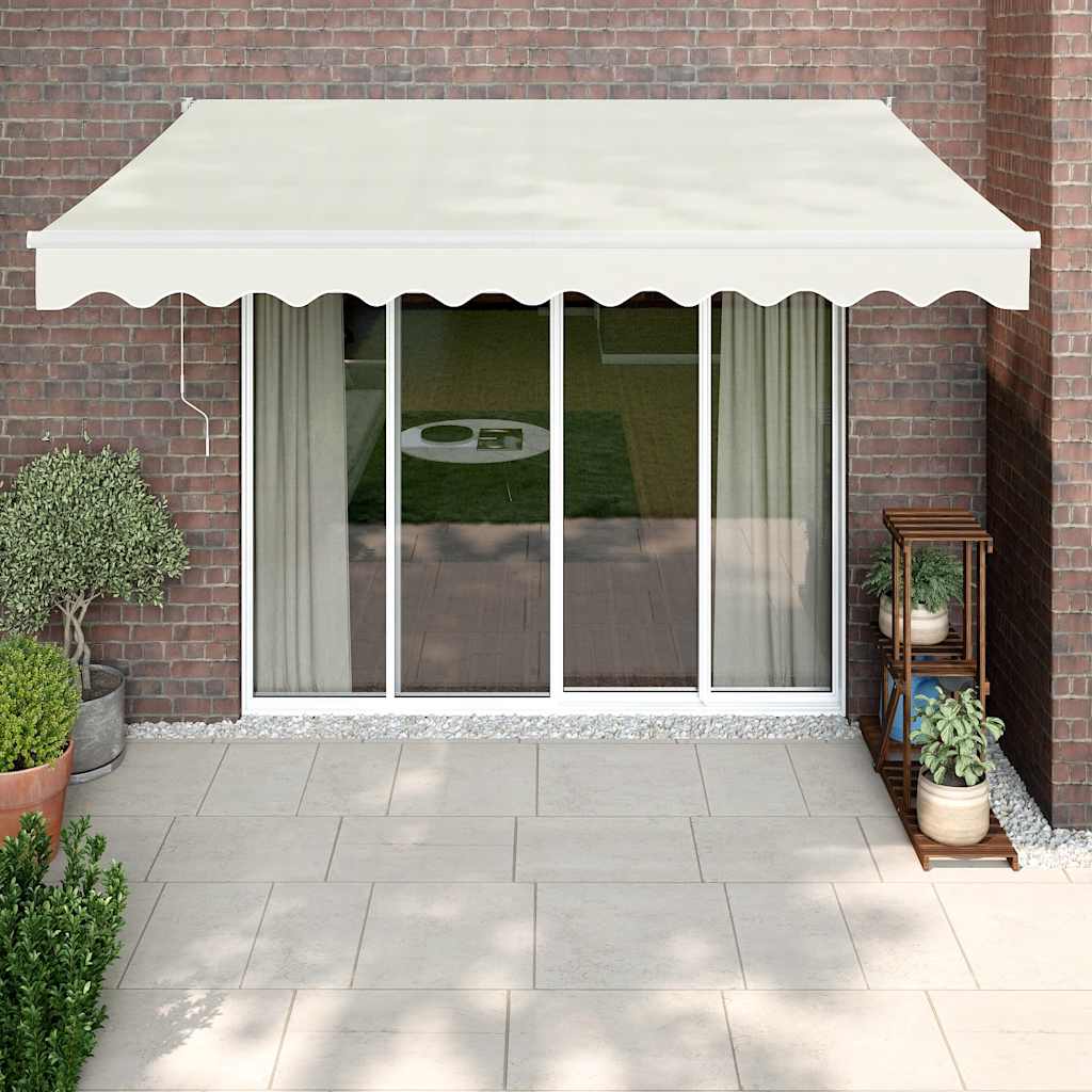 foldemarkise manuel betjening 3x2,5 m stof aluminium creme