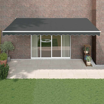 foldemarkise 5x3 m stof og aluminium antracitgrå