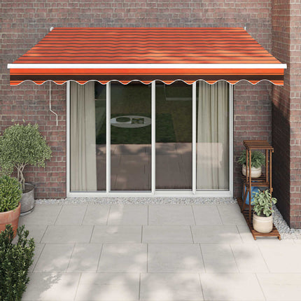 foldemarkise 3x2,5 m stof og aluminium orange og brun