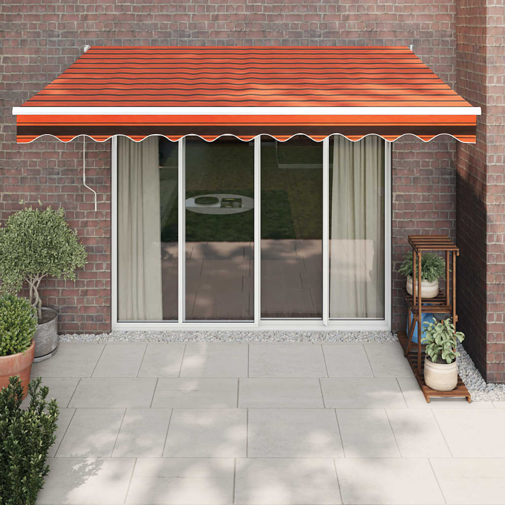 foldemarkise 3x2,5 m stof og aluminium orange og brun