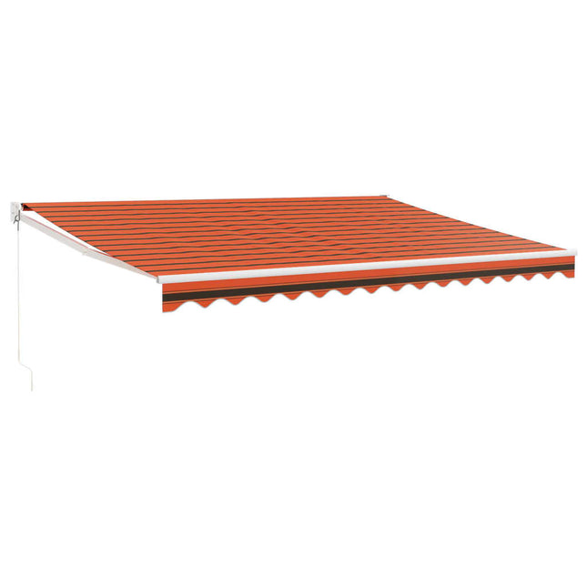 foldemarkise 4,5x3 m stof og aluminium orange og brun