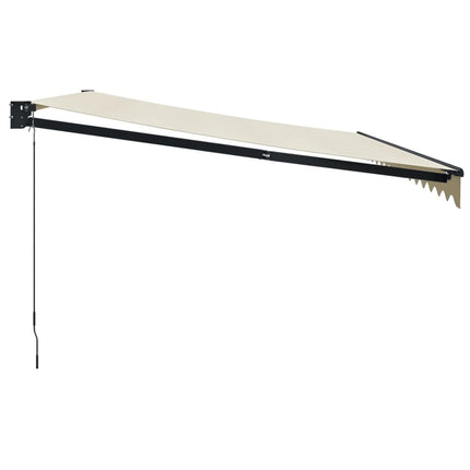 foldemarkise manuel betjening 4,5x3 m stof aluminium creme