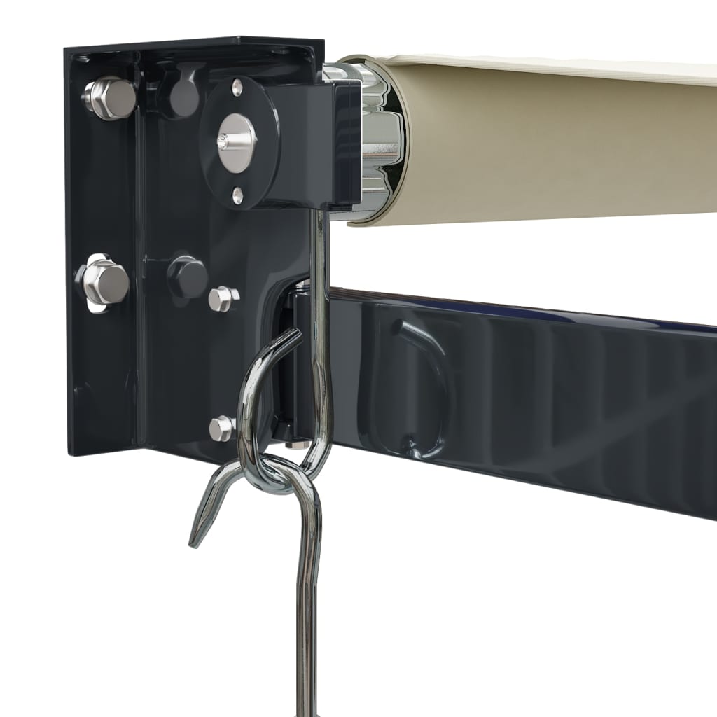 foldemarkise manuel betjening 4,5x3 m stof aluminium creme