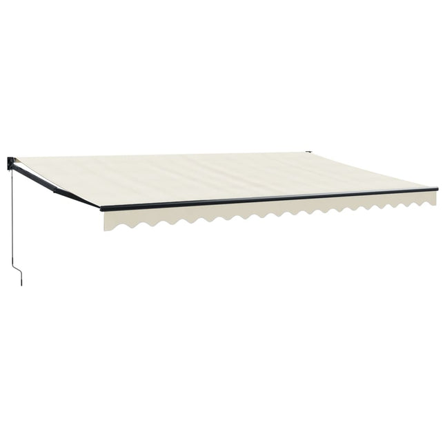 foldemarkise manuel betjening 5x3 m stof aluminium creme