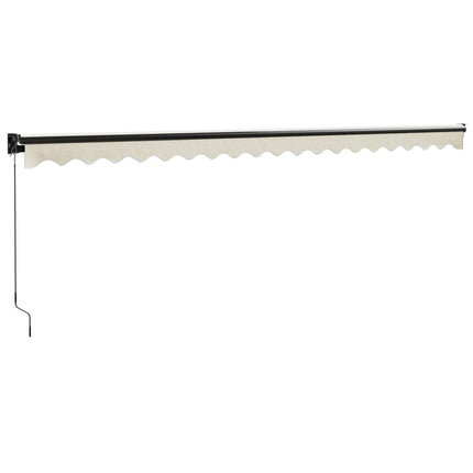 foldemarkise manuel betjening 5x3 m stof aluminium creme