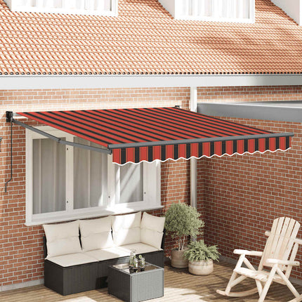 foldemarkise 3x2,5 m stof og aluminium orange og brun