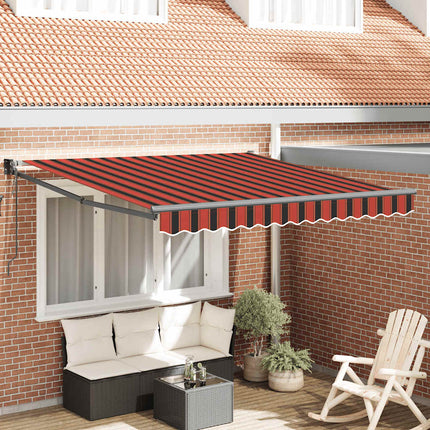 foldemarkise 3x2,5 m automatisk betjening orange og brun