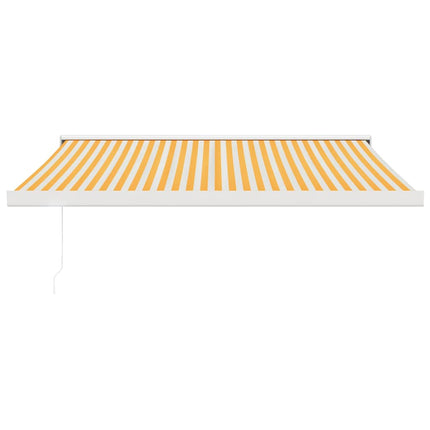 foldemarkise manuel betjening 3x2,5 m stof aluminium gul hvid