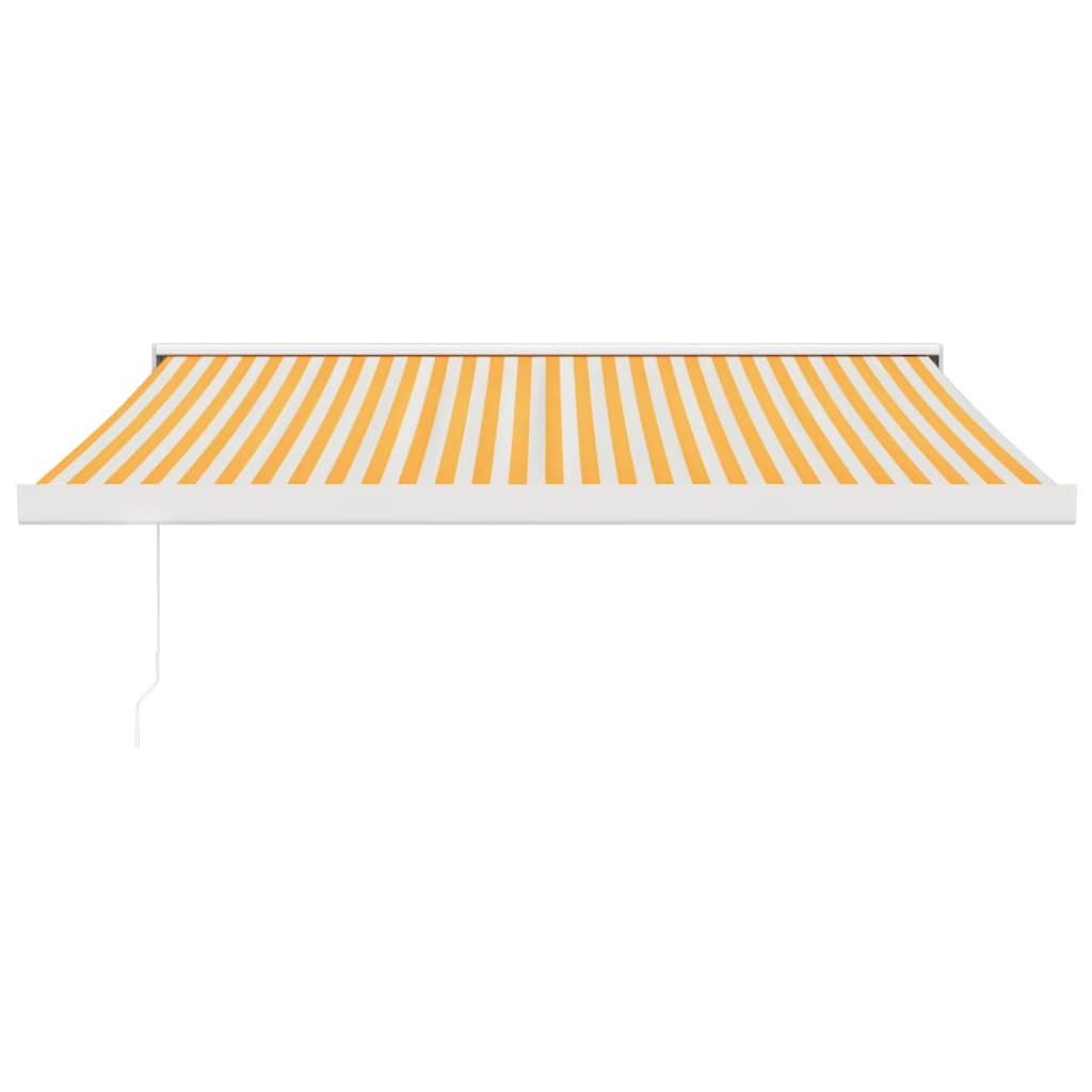 foldemarkise manuel betjening 3x2,5 m stof aluminium gul hvid