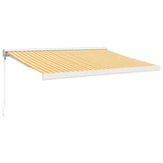 foldemarkise manuel betjening 3,5x2,5 m stof aluminium gul hvid