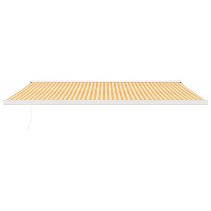 foldemarkise 5x3 m stof og aluminium gul og hvid