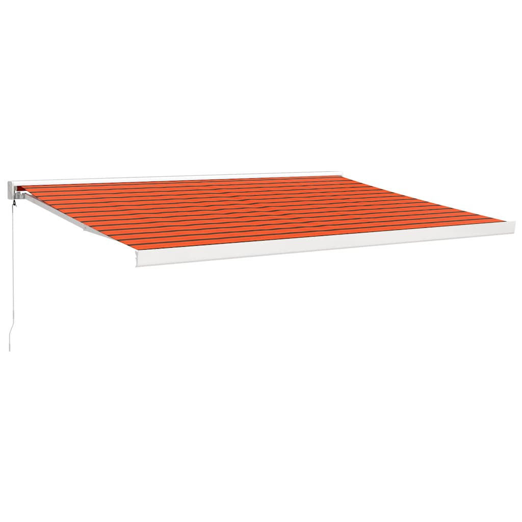 foldemarkise 4x3 m stof og aluminium orange og brun