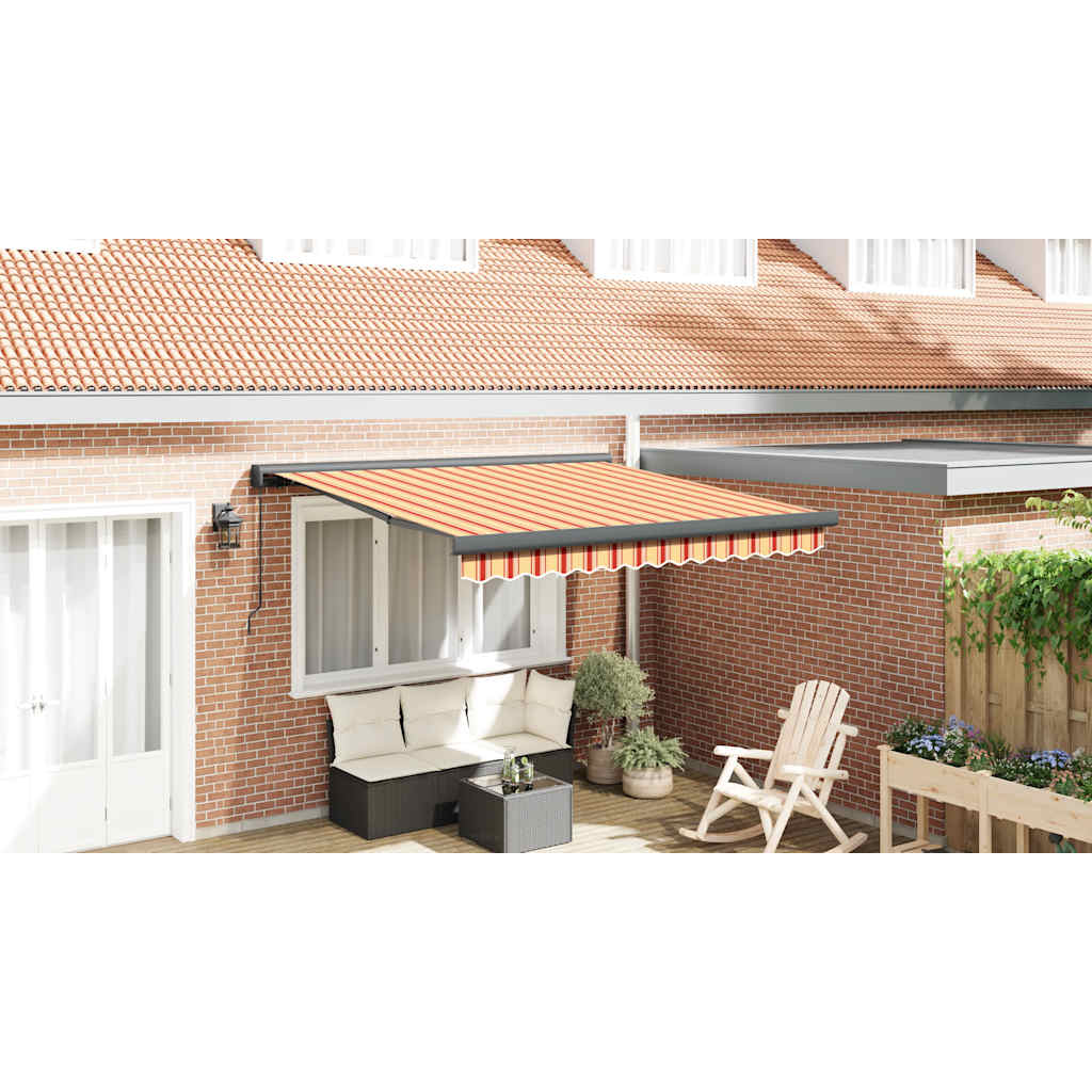 foldemarkise manuel betjening 3x2,5 m stof aluminium gul hvid