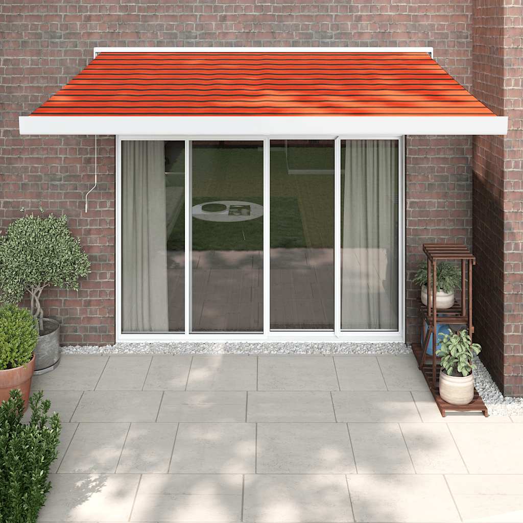 foldemarkise 3,5x2,5 m stof og aluminium orange og brun