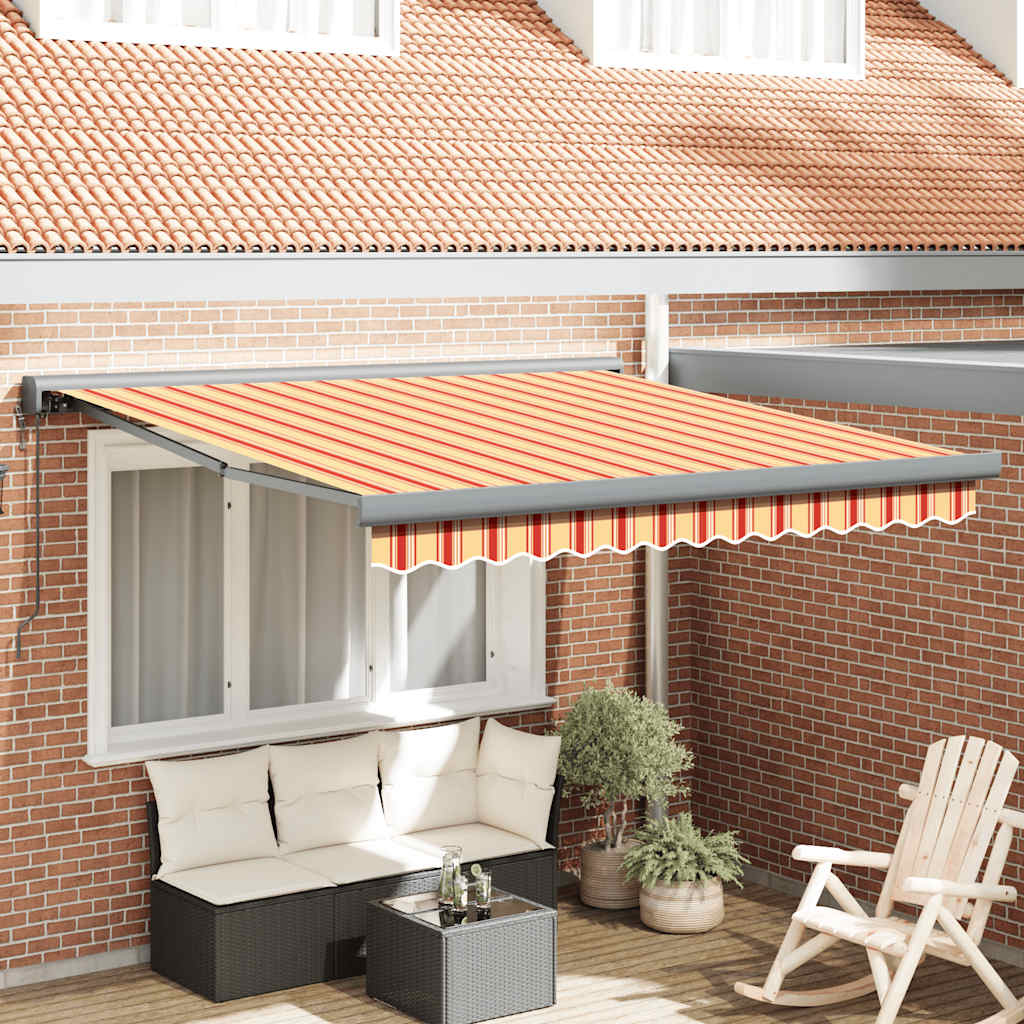foldemarkise 3,5x2,5 m stof og aluminium gul og hvid