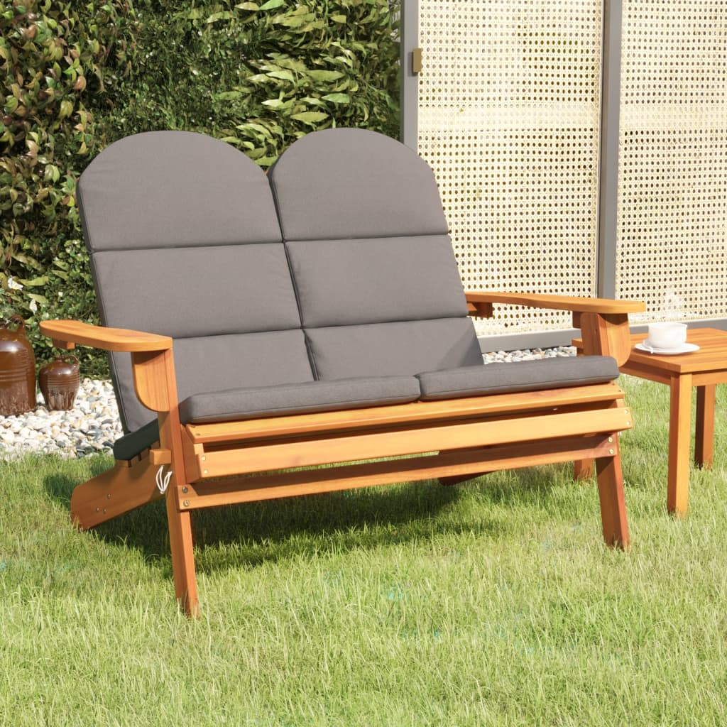 Adirondack-havebænk med hynder 126 cm massivt akacietræ billede