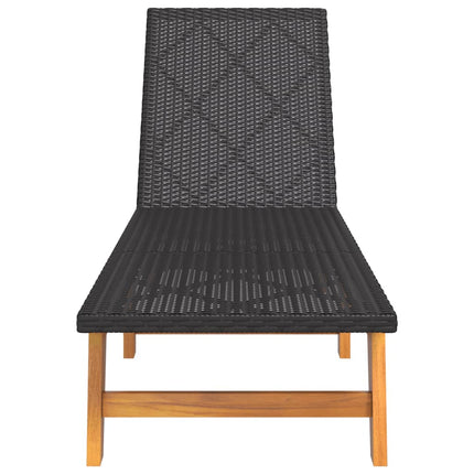 liggestol med bord polyrattan og massivt akacietræ