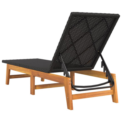 liggestol med bord polyrattan og massivt akacietræ