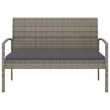 havebænk med hynde 105 cm polyrattan grå