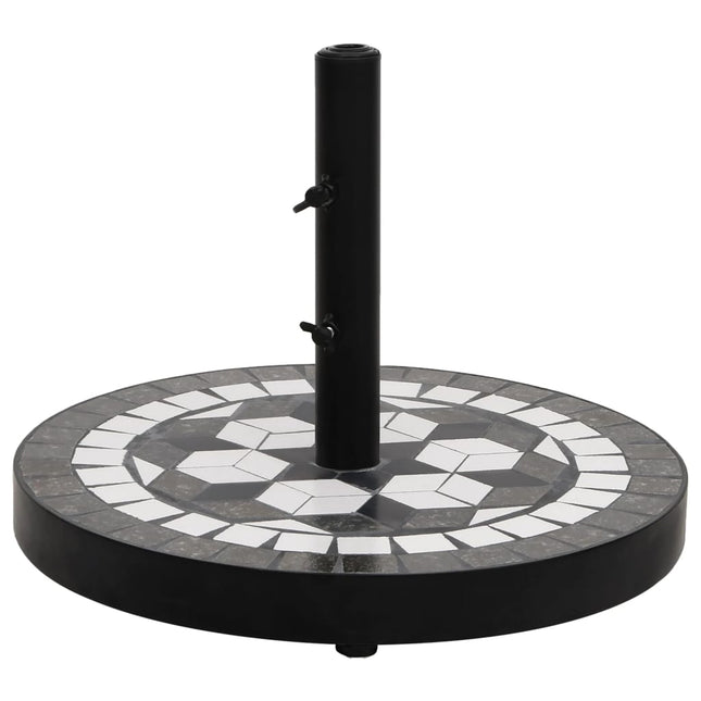 parasolfod 12 kg rund sort og hvid