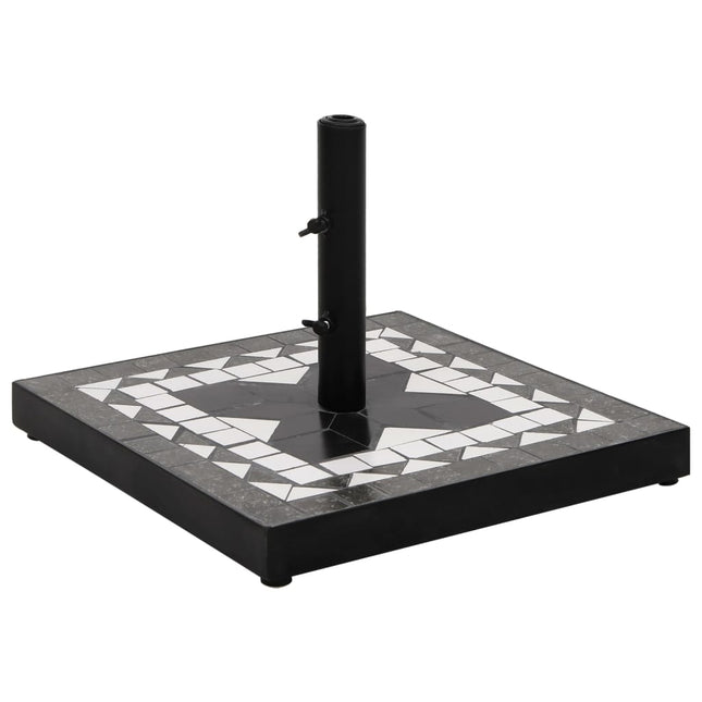 parasolfod 12 kg firkantet sort og hvid