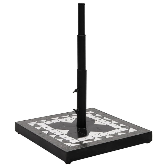 parasolfod 12 kg firkantet sort og hvid