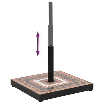 parasolfod 12 kg firkantet terrakotta og hvid