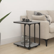sidebord med hjul 50x35x55,5 cm konstrueret træ grå sonoma-eg