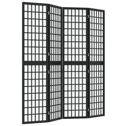 4-panels rumdeler 160x170 cm foldbar japansk stil sort