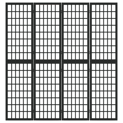 4-panels rumdeler 160x170 cm foldbar japansk stil sort