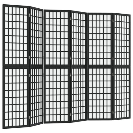 6-panels rumdeler 240x170 cm foldbar japansk stil sort
