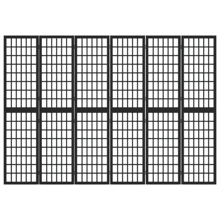 6-panels rumdeler 240x170 cm foldbar japansk stil sort