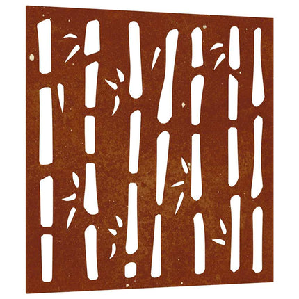 udendørs vægdekoration 55x55 cm bambusdesign cortenstål