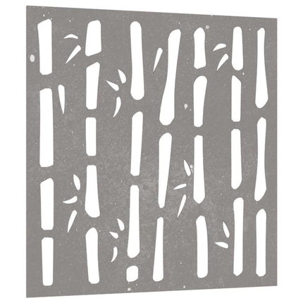 udendørs vægdekoration 55x55 cm bambusdesign cortenstål