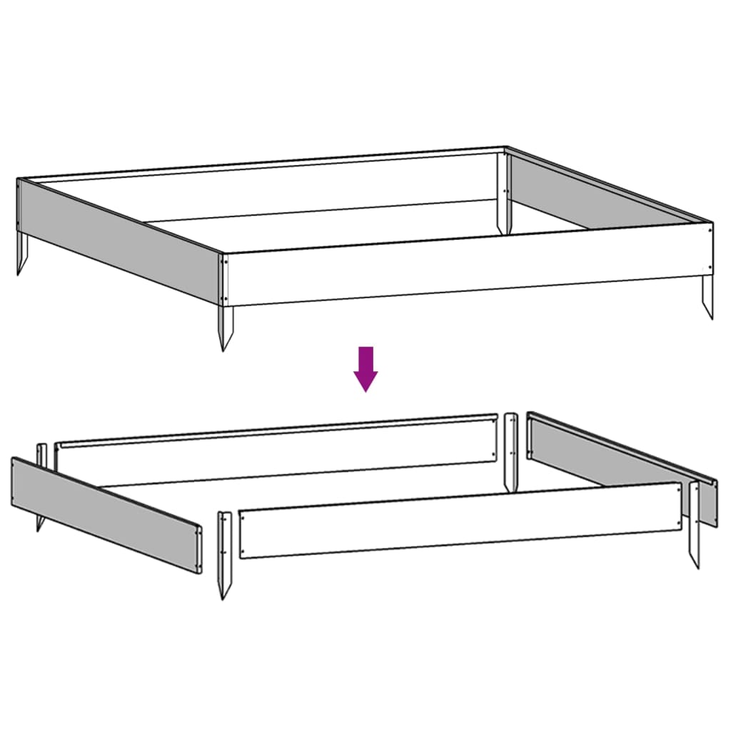 højbed 100x100x18,5 cm cortenstål