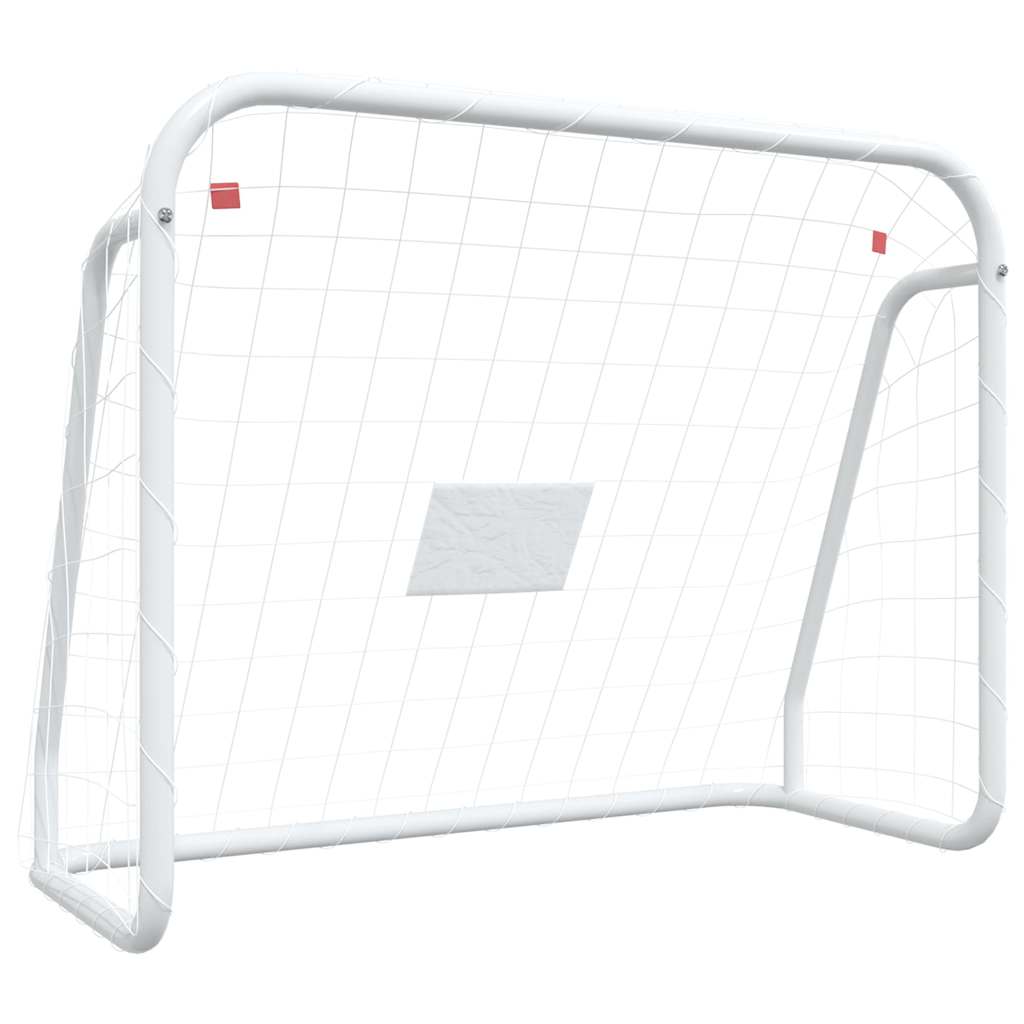 fodboldmål med net 125x96x60 cm stål og polyester hvid
