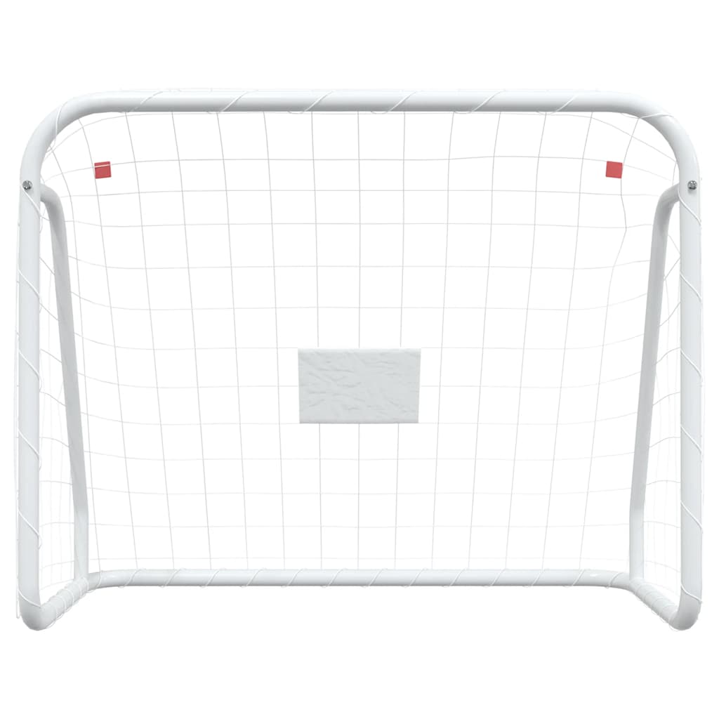 fodboldmål med net 125x96x60 cm stål og polyester hvid