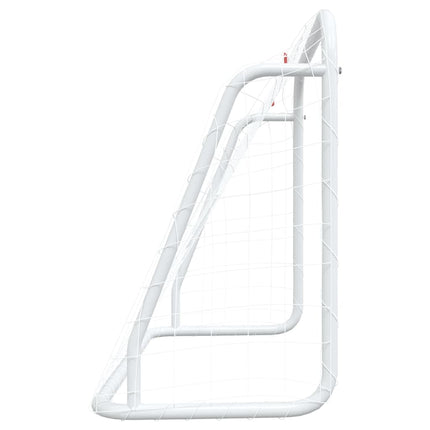fodboldmål med net 125x96x60 cm stål og polyester hvid